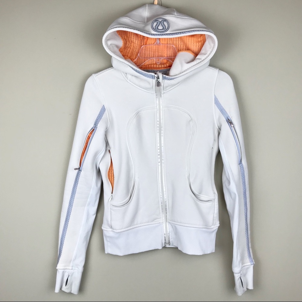 Lululemon cream & orange Scuba hoodie